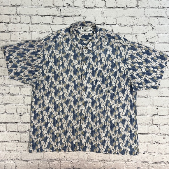 Columbia Other - Colombia Leaf‎ Pattern Button Down Short Sleeve Linen Blend XL